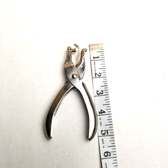 3 Metal Handheld Hole Punches Chrome 1/4 Inch DIY Craft Tools Leather Working - Picture 5 of 5